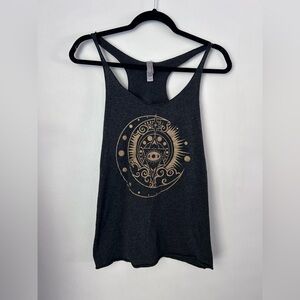 Next Level Apparel Black Tank Top with Gold Design